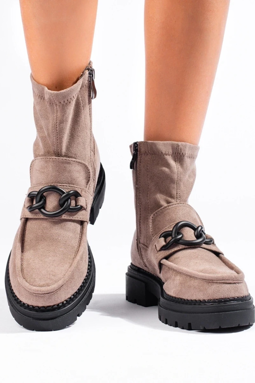 chaussures plateforme femme beiges