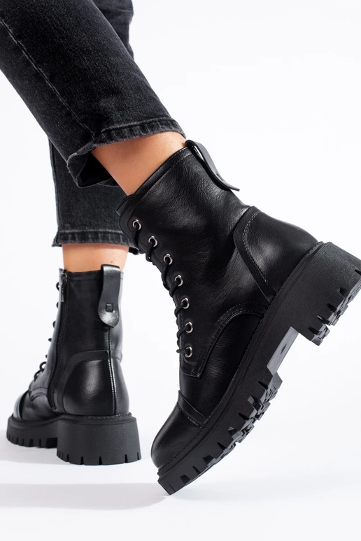 bottes noires pour femmes en cuir...