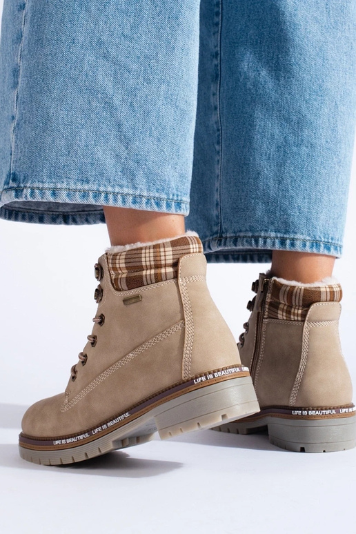 Schuhe für Damen in Beige aus Öko-Leder