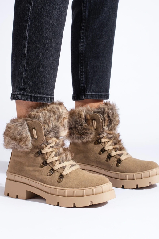 schoenen voor dames met bontbruine kleur