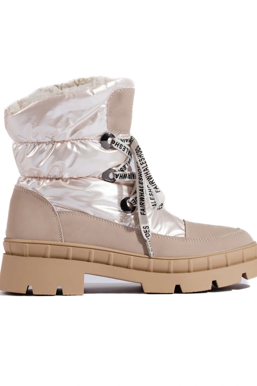 beige Dames snowboots met bont beige Dames snowboots met bont