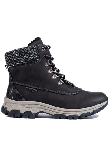 schwarze Stiefel mit Plateau