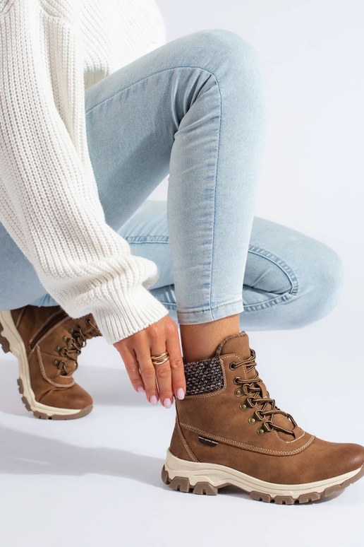 bottes marron avec plateforme