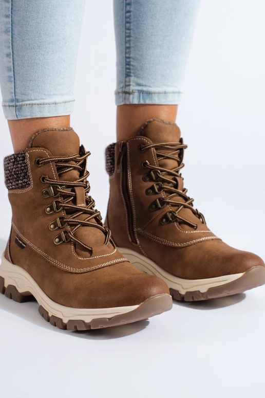 bottes marron avec plateforme
