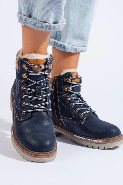 bottes bleu foncé