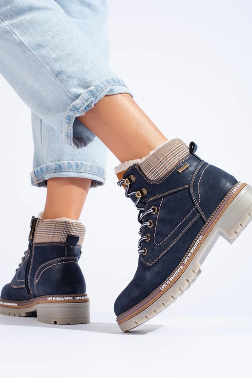 bottes bleu foncé