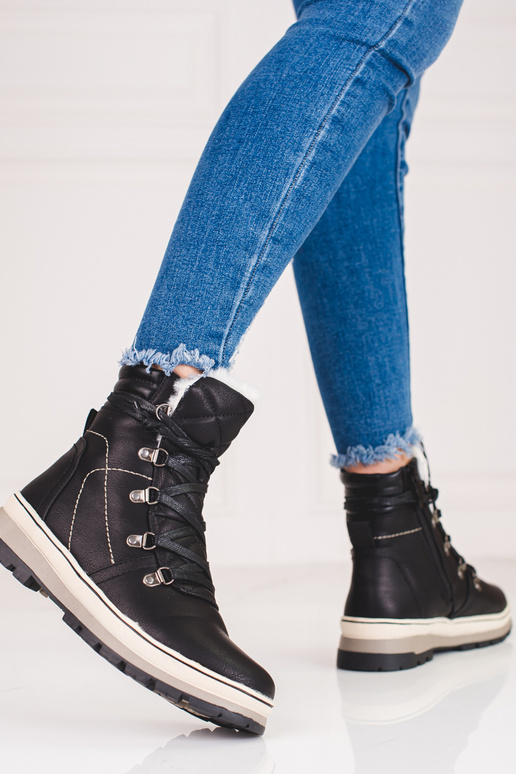 schwarze Damenschuhe mit Heizung innen