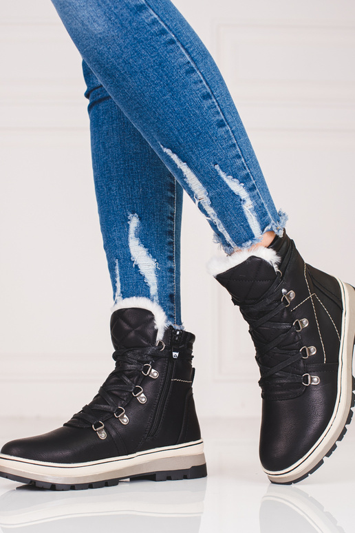 schwarze Damenschuhe mit Heizung innen