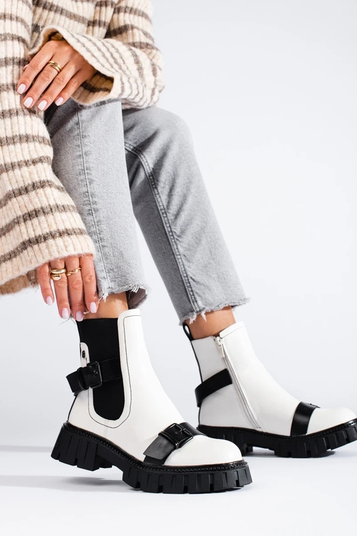 weiße Damenschuhe mit Plateau weiße Damenschuhe mit Plateau