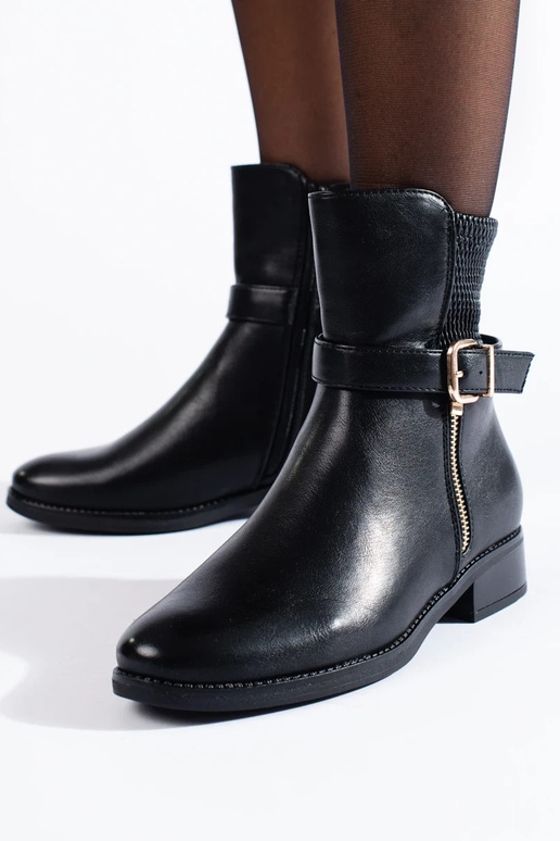 Cuissardes plates pour femme en noir Cuissardes plates pour femme en noir