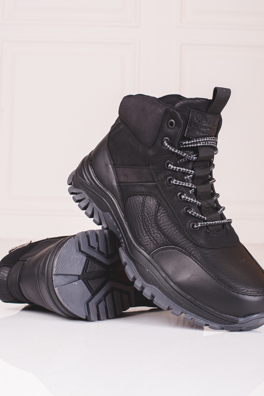 Herrenstiefel mit Fell in Schwarz