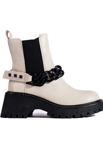 Damenschuhe mit Kette in Beige