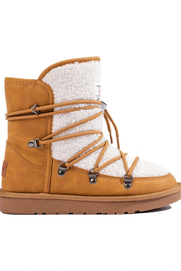 Boots de neige femme camel...