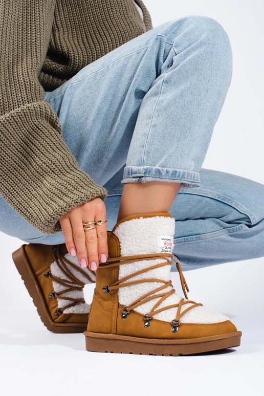 Boots de neige femme camel chaud Boots de neige femme camel chaud