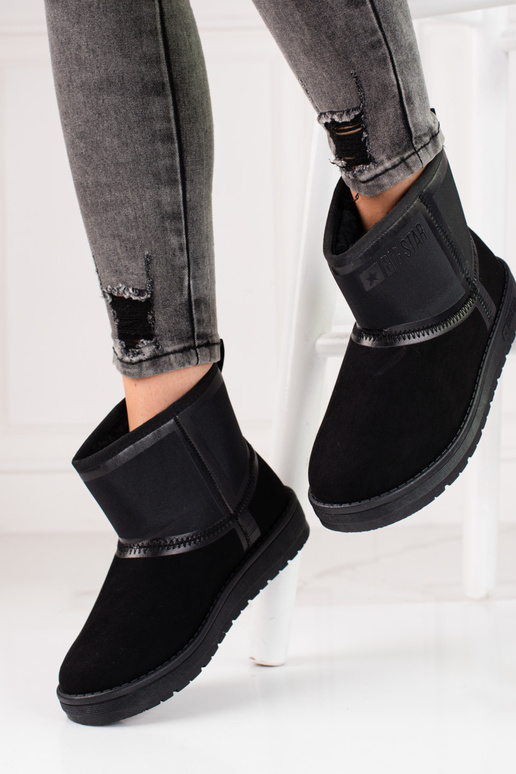 zwart suède dames snowboots kort BIG...