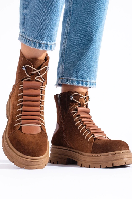 bottes marron en cuir naturel bottes marron en cuir naturel