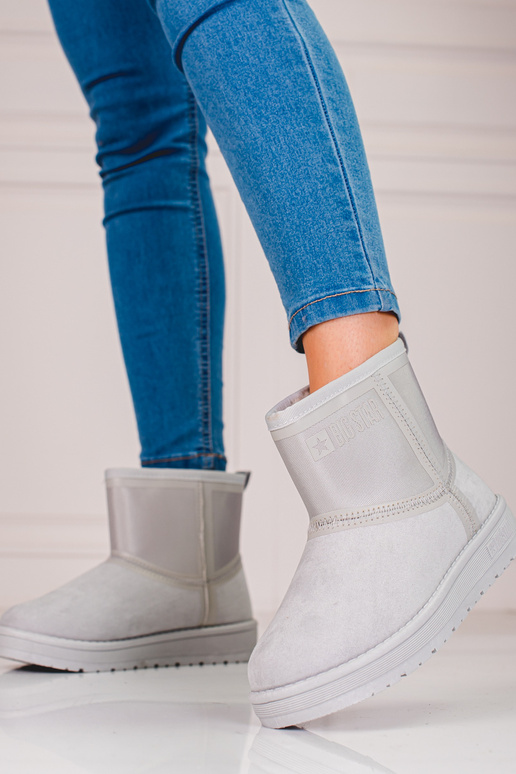 graue Damen-Schneestiefel kurz Big...