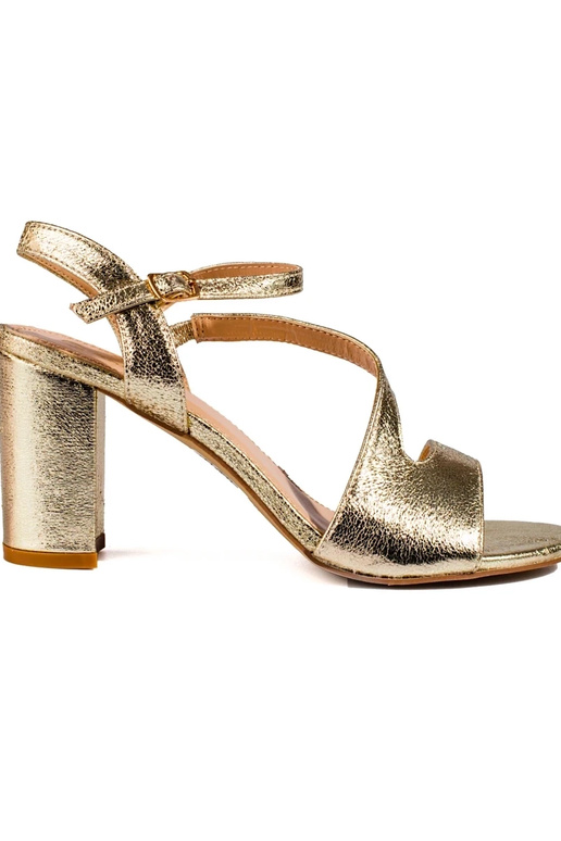 Elegante Damen Sandalen mit Absatz Gold