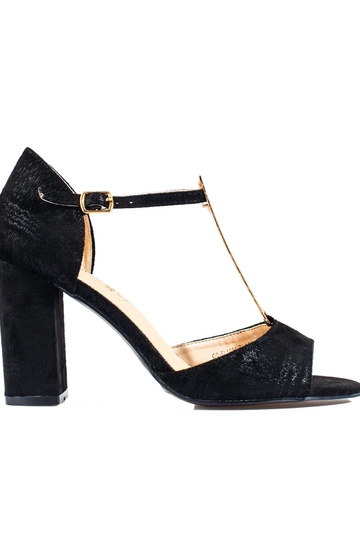 schwarze Sandalen mit hohem...