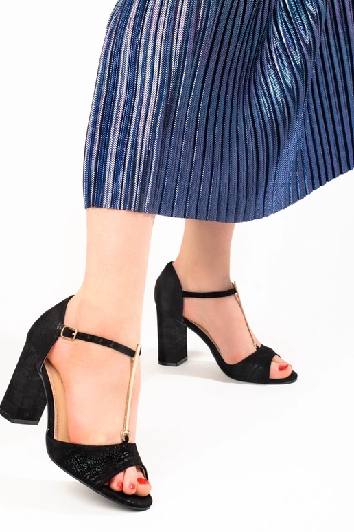 sandales noires à talon haut Shelovet sandales noires à talon haut Shelovet
