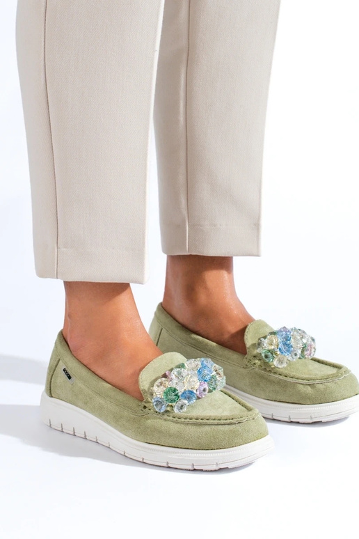 Mocassins met plateau Shelovet groen