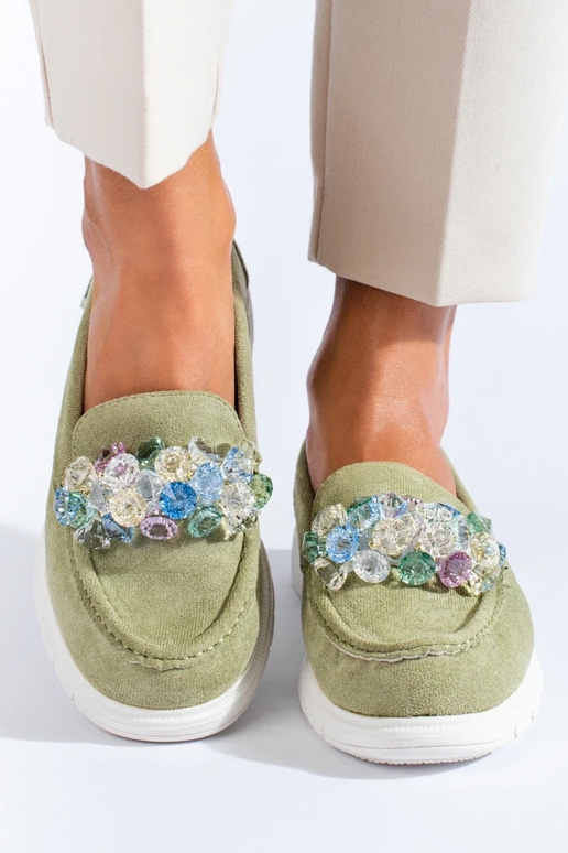 Mocassins met plateau Shelovet groen