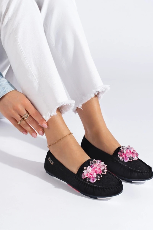 Mocassins Shelovet en daim noir Mocassins Shelovet en daim noir