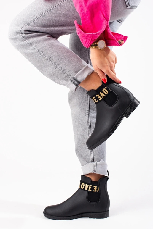 schwarze kurze Gummistiefel Shelovet schwarze kurze Gummistiefel Shelovet