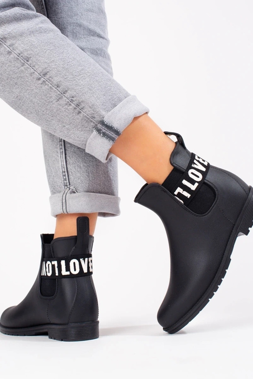 schwarze kurze Gummistiefel Shelovet schwarze kurze Gummistiefel Shelovet