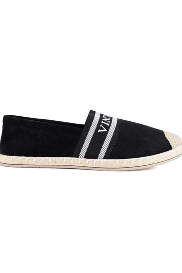 suède espadrille zwart Vinceza