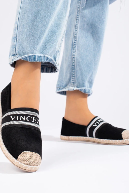 espadrille en daim noir Vinceza