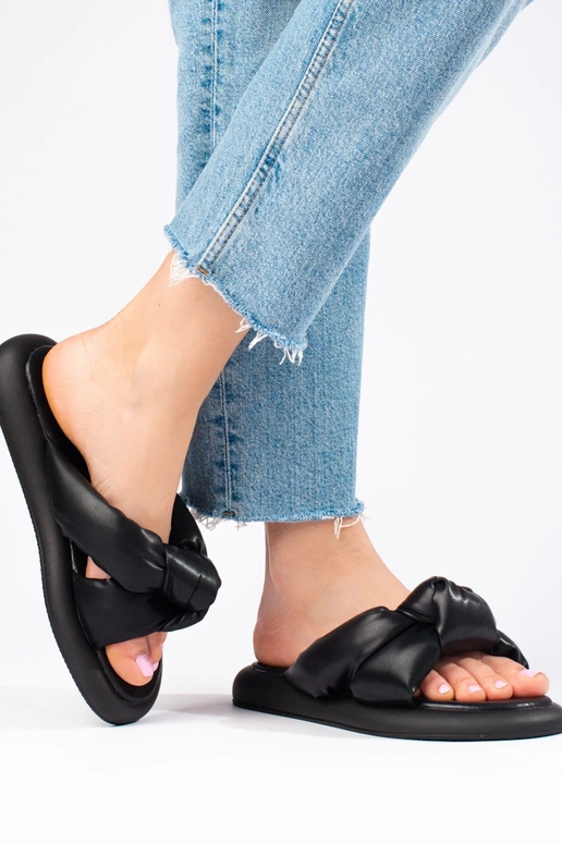 zwarte pantoffels Shelovet zwarte pantoffels Shelovet