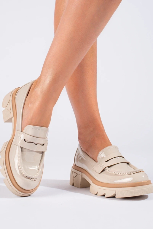 beige Mocassins met platform Shelovet beige Mocassins met platform Shelovet