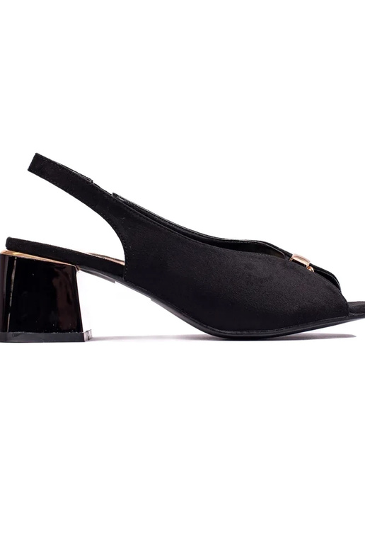 Sandales à talons en daim noir Shelovet