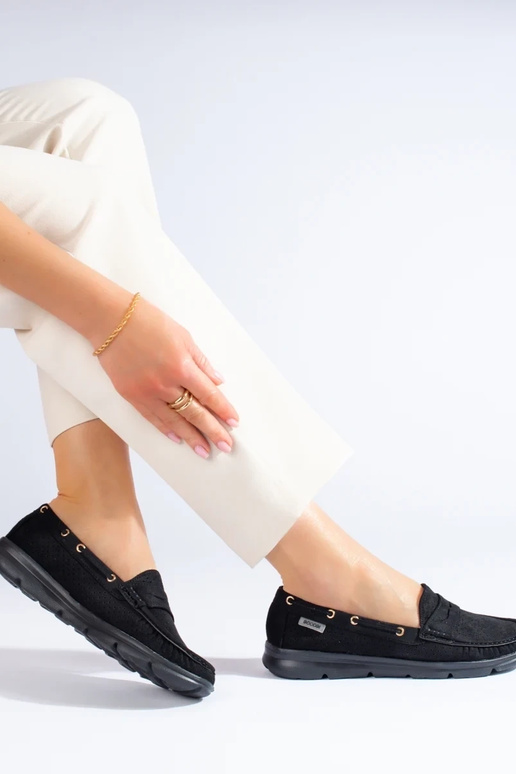 Mocassins Shelovet en daim noir