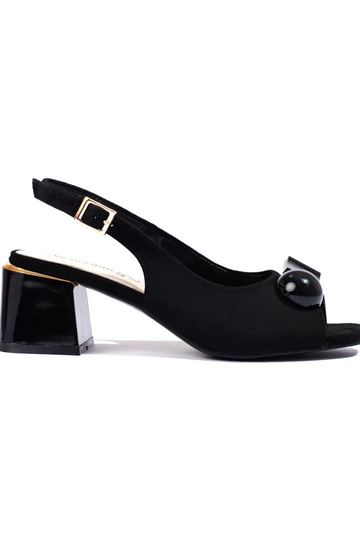 Zwarte suède sandalen met...