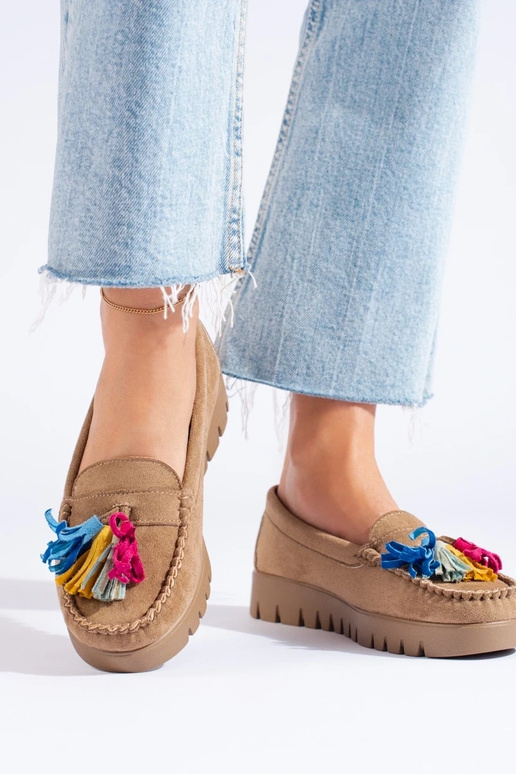 bruine suède mocassins boho Potocki bruine suède mocassins boho Potocki