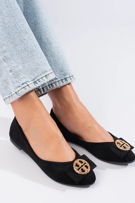 ballerine en daim noir Potocki