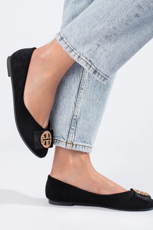 ballerine en daim noir Potocki