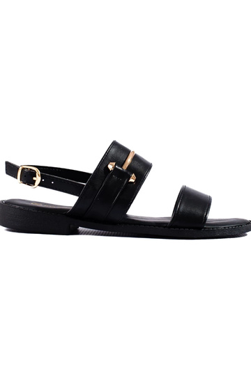 zwarte sandalen met gouden...