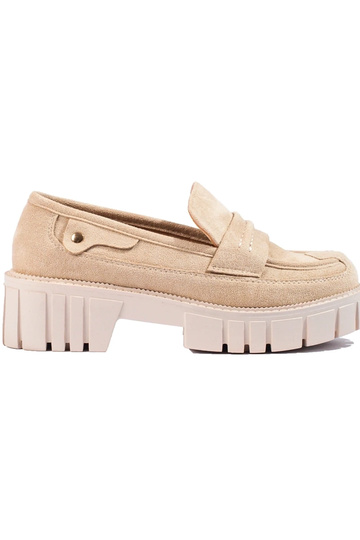 Beige Mokassins aus...