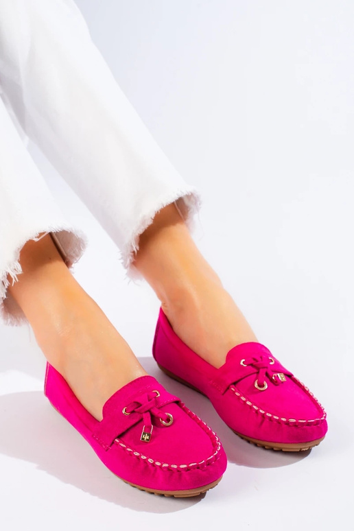 Mocassins en daim rose pour femme... Mocassins en daim rose pour femme...
