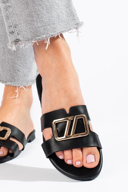 Elegante stijl pantoffels in zwarte... Elegante stijl pantoffels in zwarte...