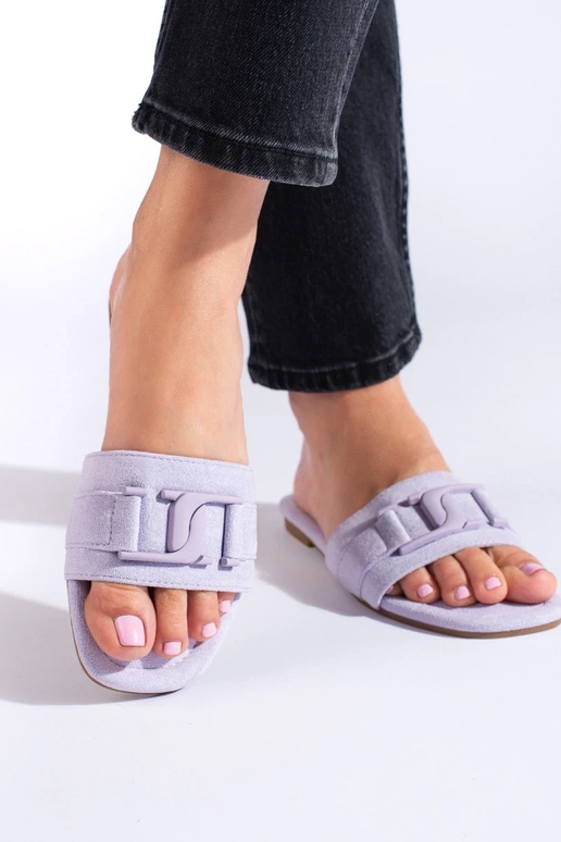 Chaussons femme en daim violet Shelovet Chaussons femme en daim violet Shelovet