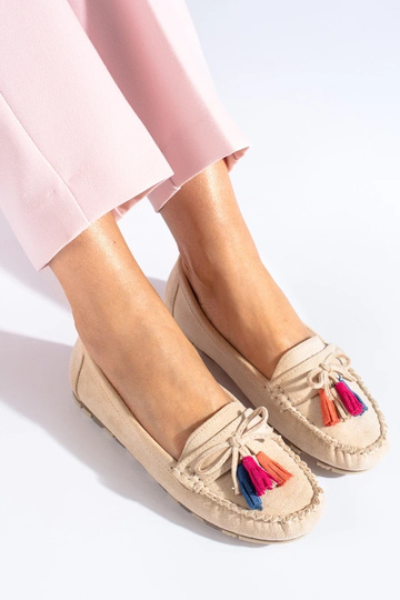 beige suède mocassins boho... 2