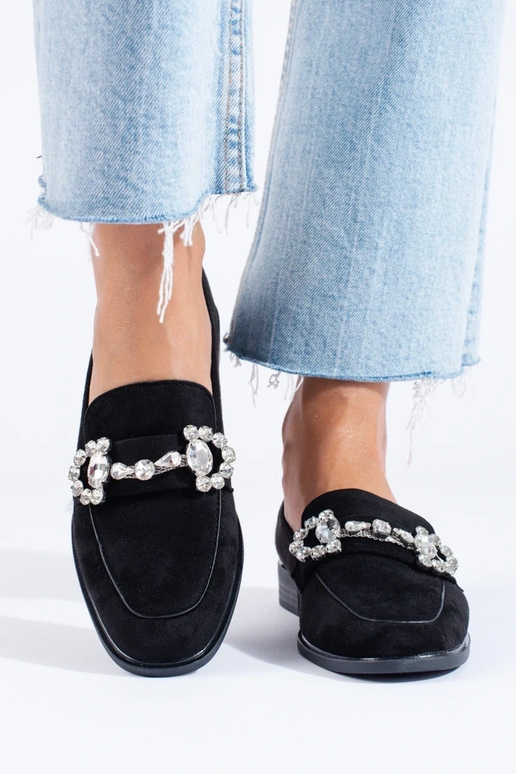 schwarze Wildledermokassins mit... schwarze Wildledermokassins mit...