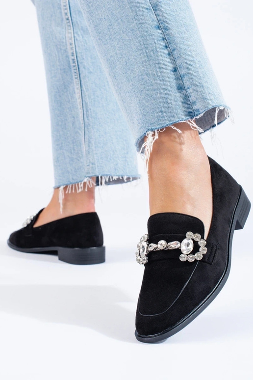 schwarze Wildledermokassins mit... schwarze Wildledermokassins mit...