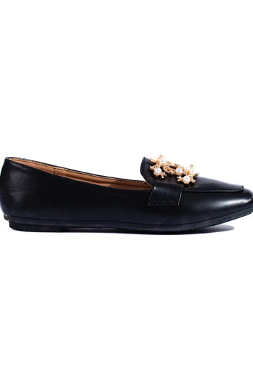 zwarte mocassins met gouden...