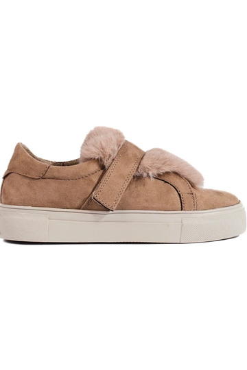 beige suède laarzen met...