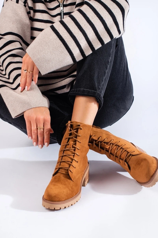 bruine damesschoenen met veters